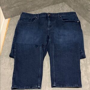 Men's Slim Straight Jeans - Dark Blue Worn Once